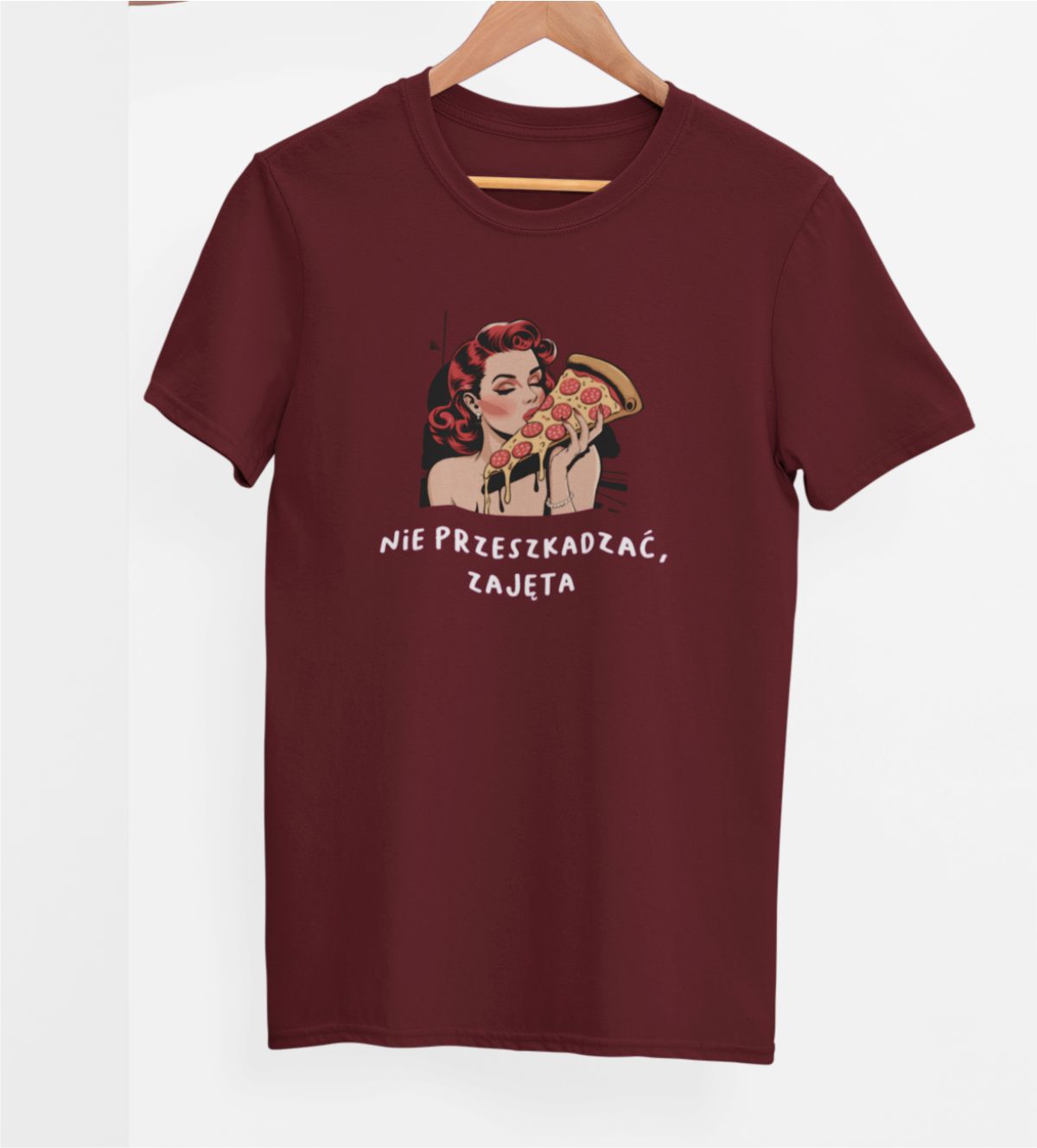 Bordeaux UNISEX T-Shirt "Bitte nicht stören, beschäftigt"