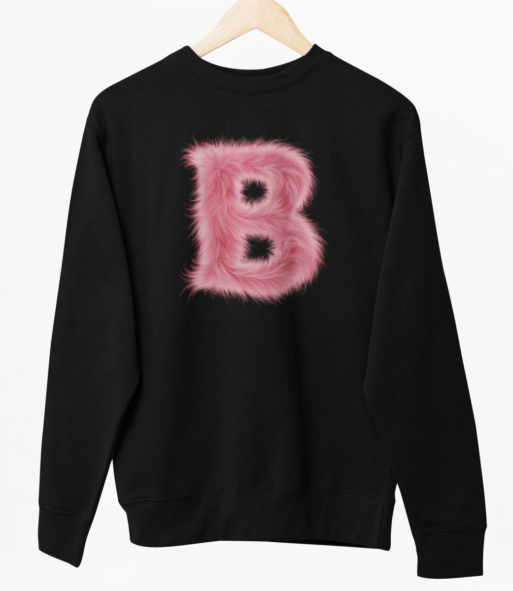 Schwarzer UNISEX Pullover "B Buchstabe"