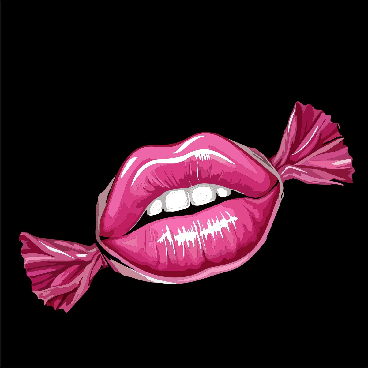 Schwarzer UNISEX Pullover "Kuss wie Bonbon"