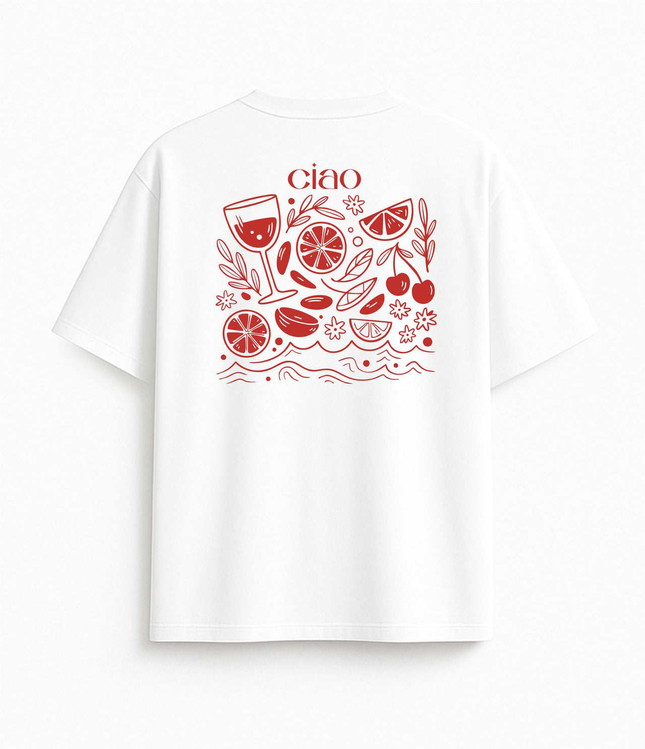 Oversized white T-shirt "Ciao"