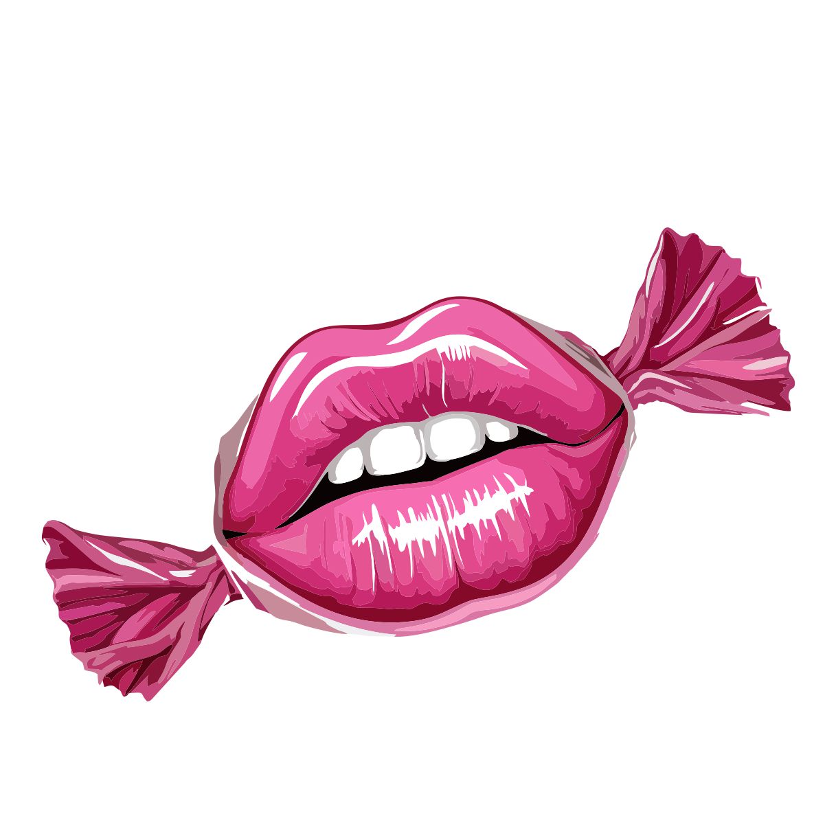 Weißer UNISEX Pullover "Kuss wie Bonbon"