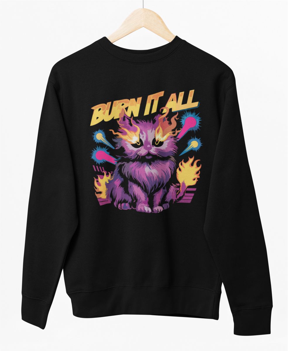 Schwarzer UNISEX Pullover „Burn it all“