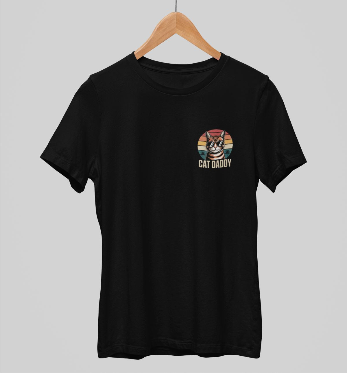 Schwarzes UNISEX T-Shirt Cat Daddy