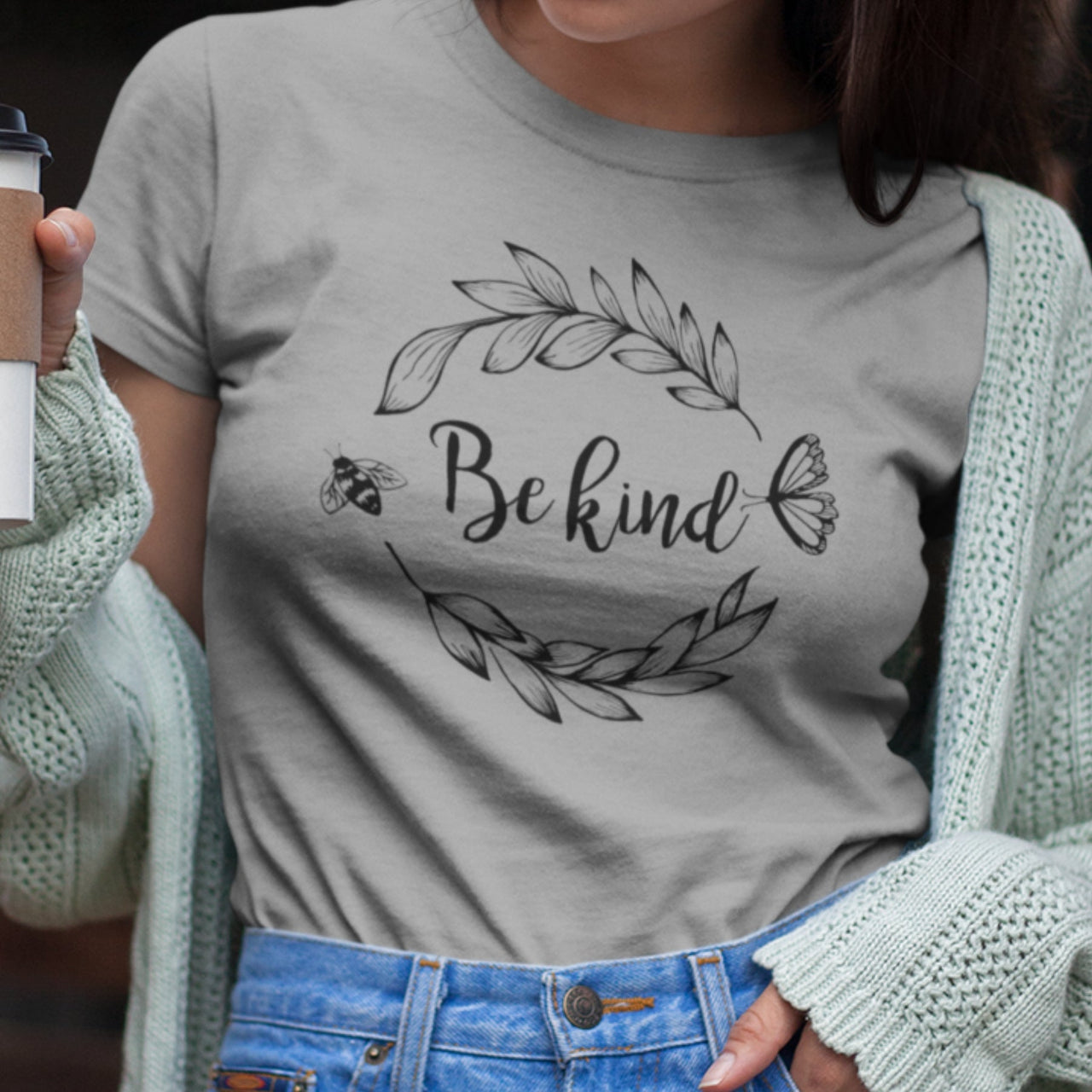 Grey Melange T-shirt Be kind