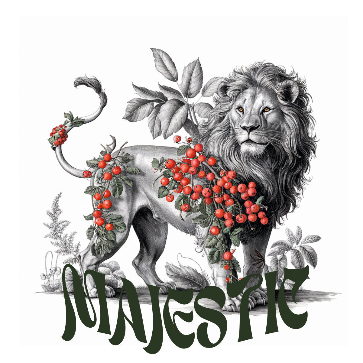 Weiße UNISEX T-Shirts mit Rückenaufdruck "Majestic"