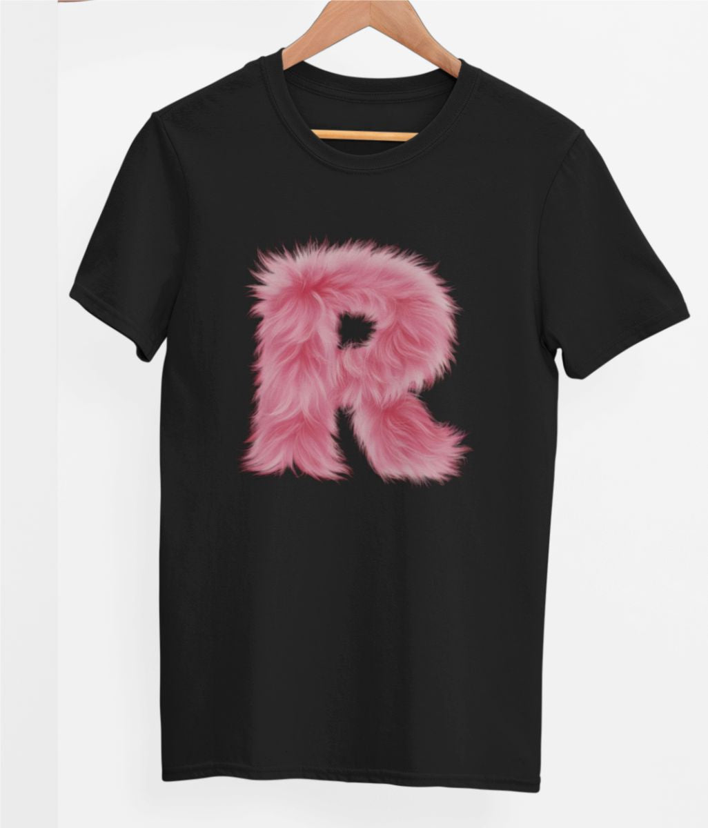 Schwarzes UNISEX T-Shirt "R Buchstabe"