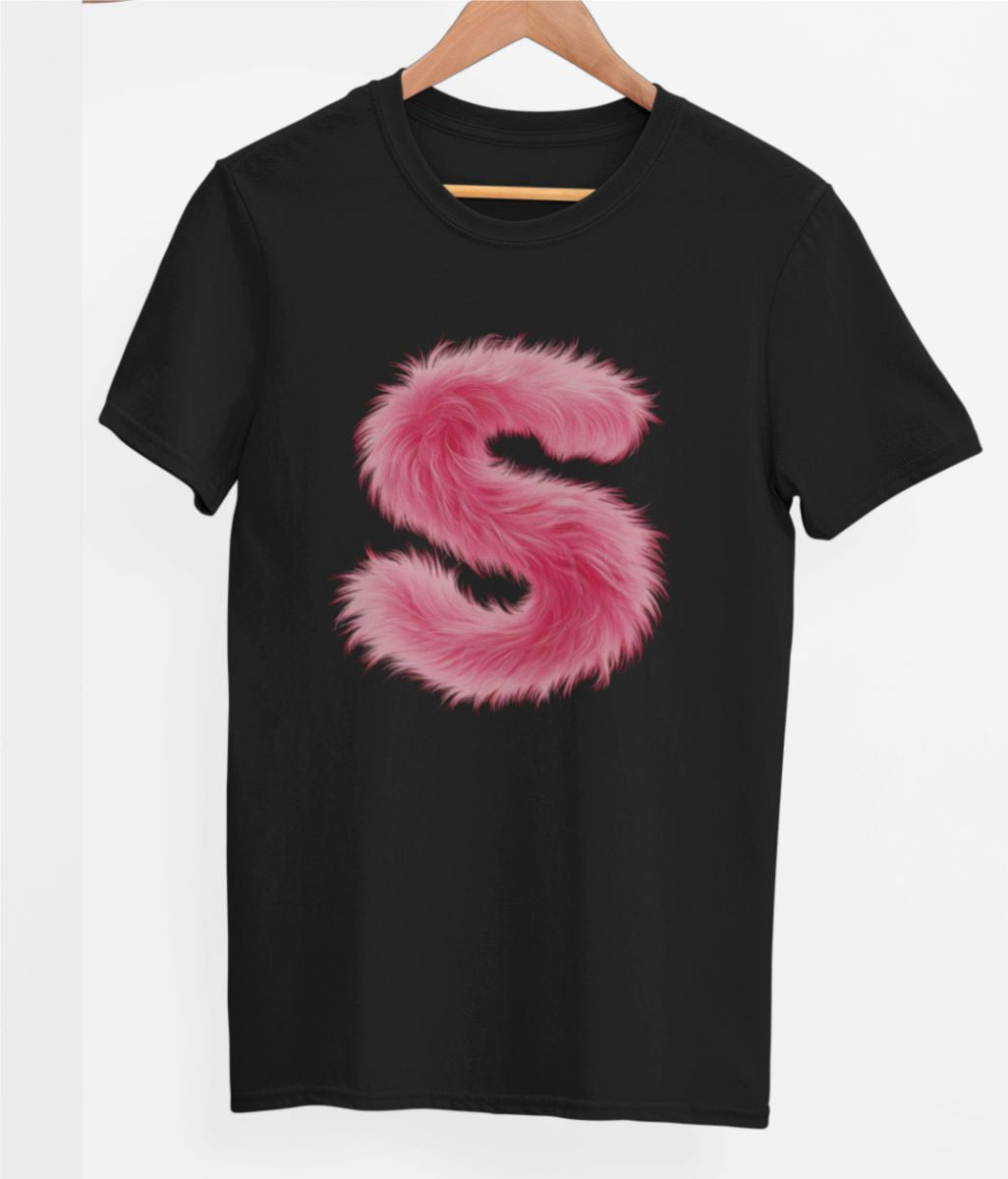 Schwarzes UNISEX T-Shirt "S Buchstabe"
