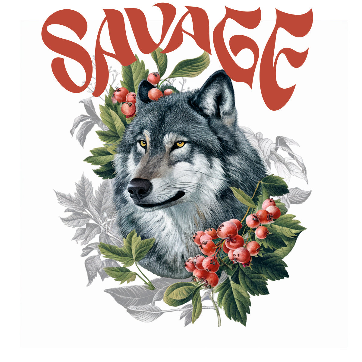 Weiße UNISEX T-Shirts mit Rückenaufdruck "Savage"
