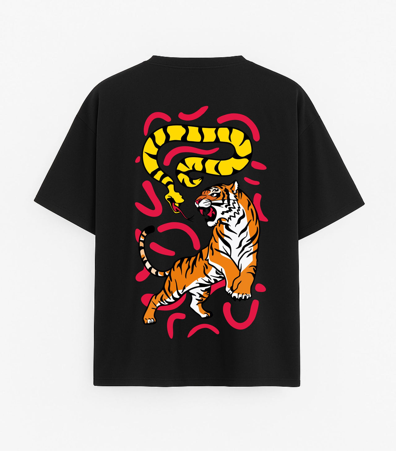 Oversized black T-shirt "Tiger"