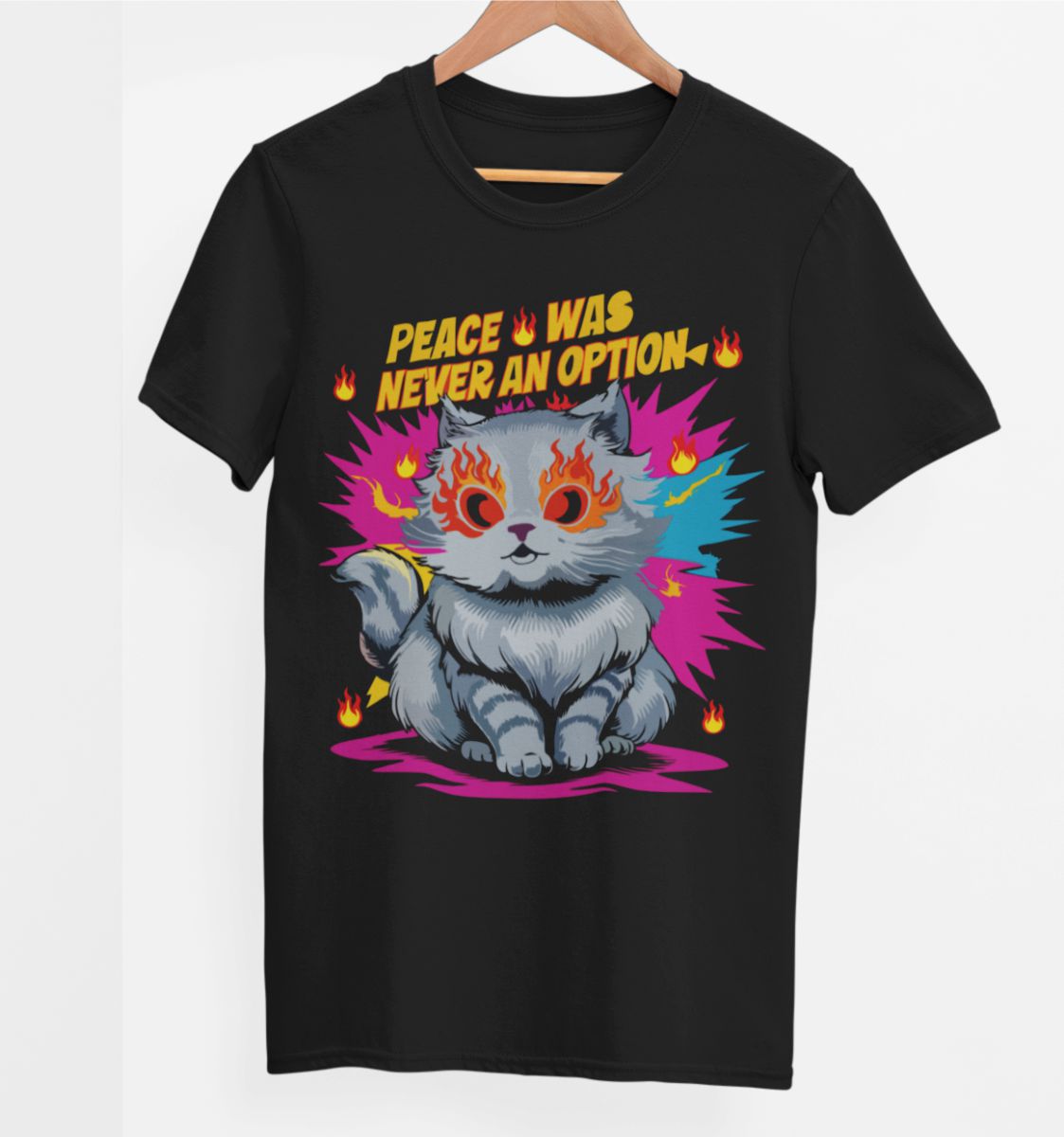 Schwarzes UNISEX T-Shirt „Peace was never an option“