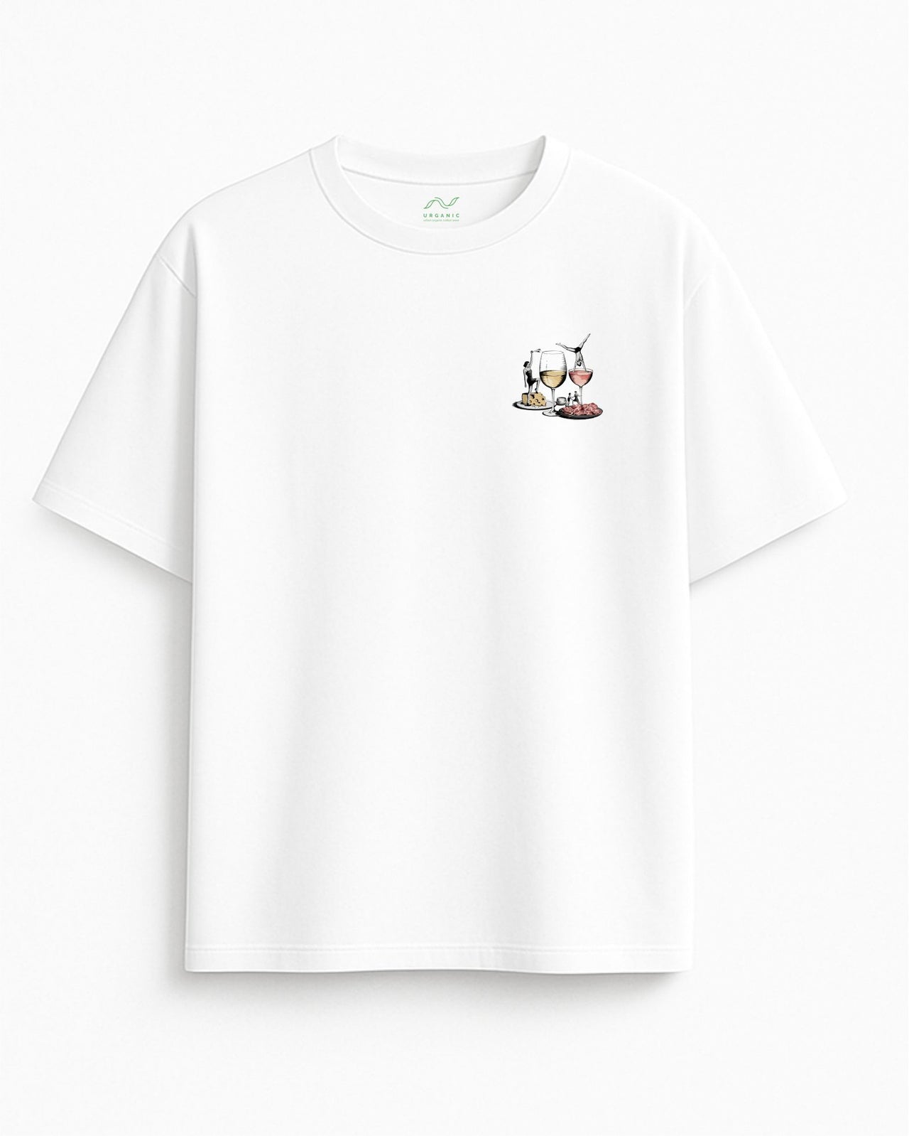 Oversized white T-shirt "Let's get"