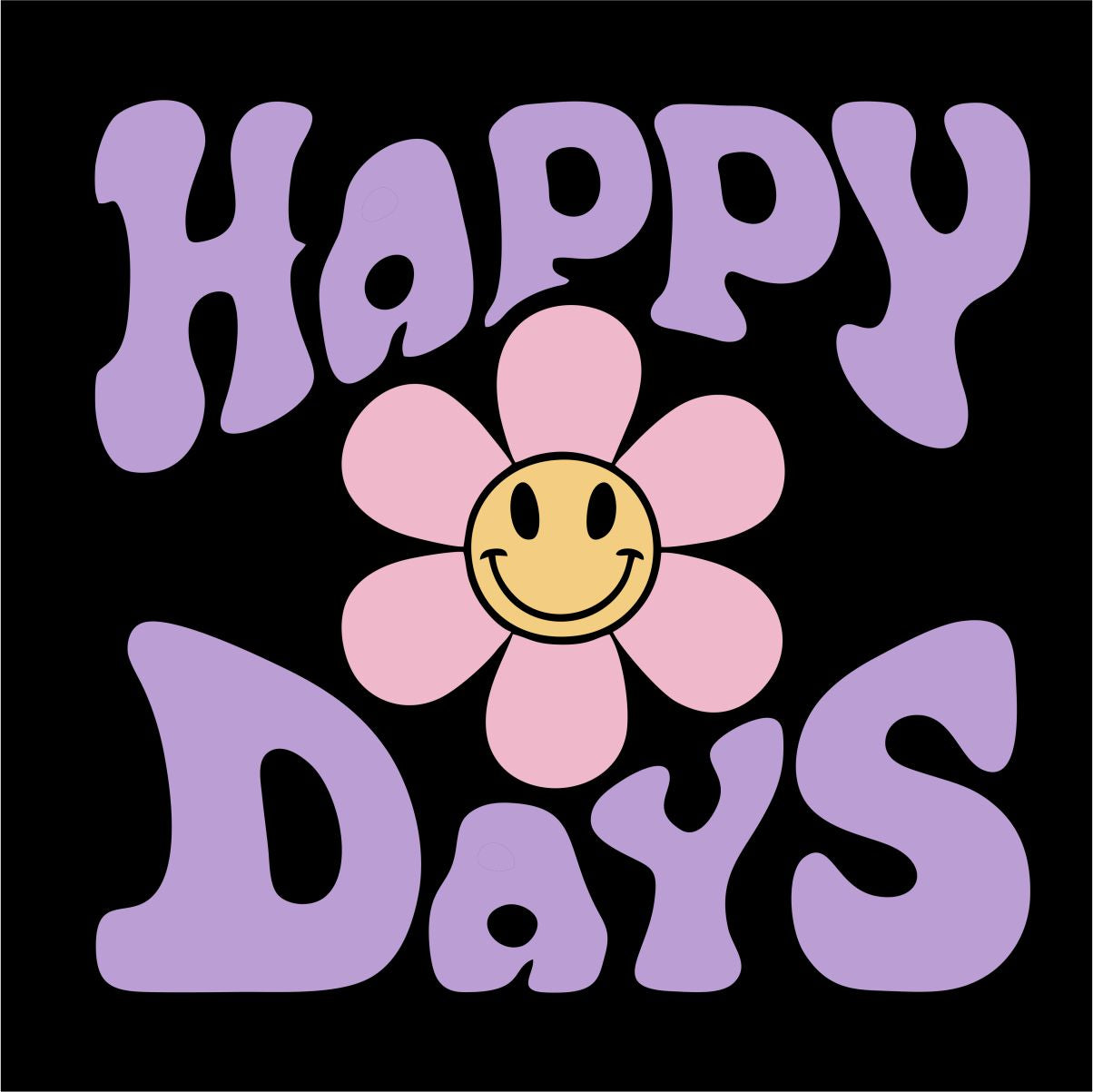 Schwarzes UNISEX T-Shirt „Happy days“
