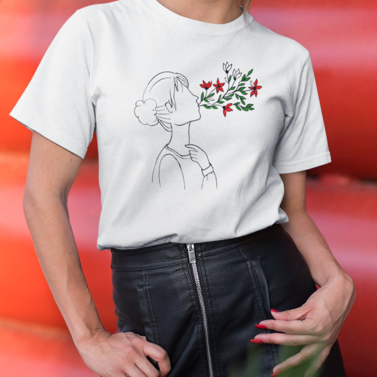 Valkoinen UNISEX T-paita Hengitys