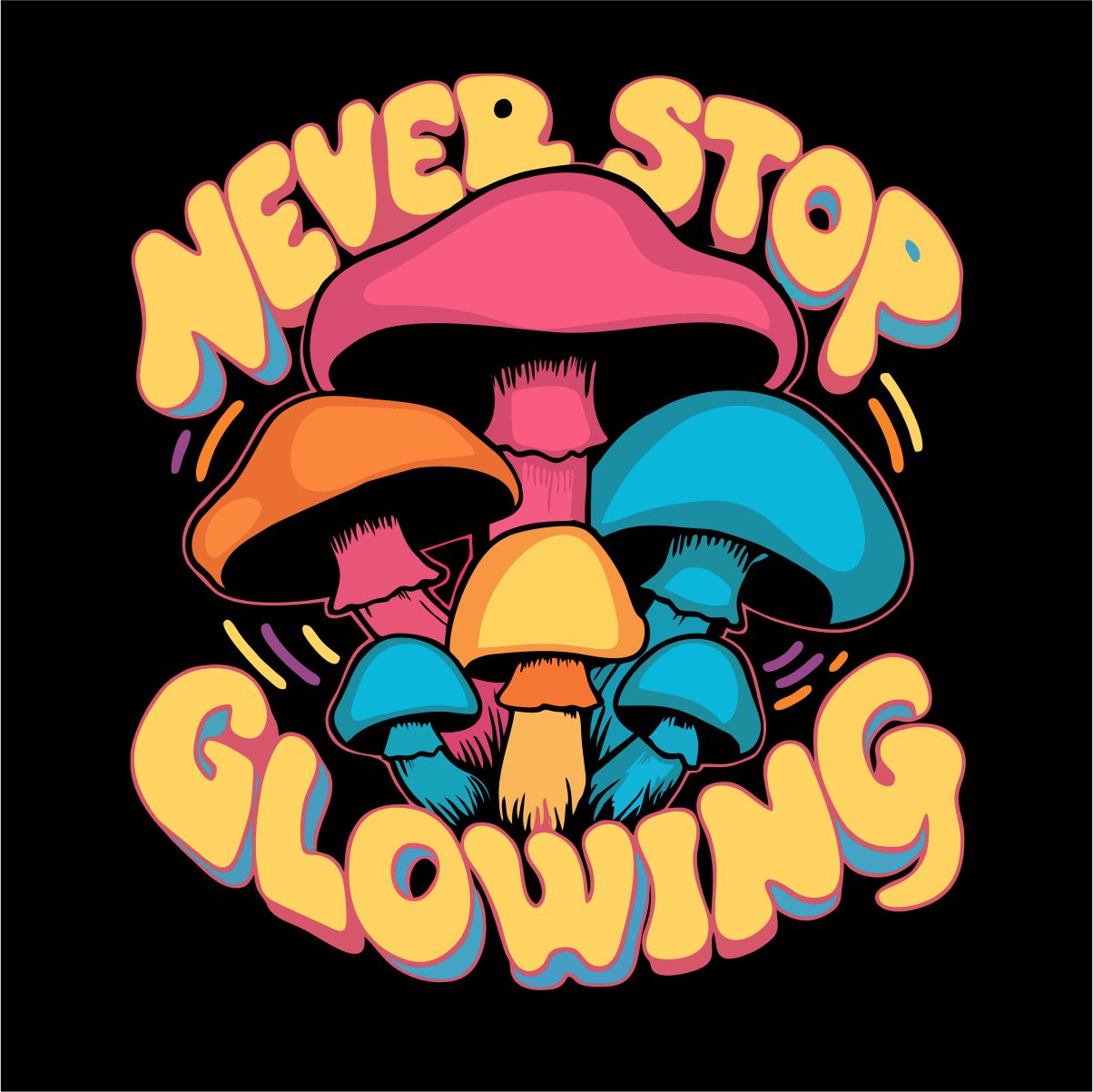 Schwarzer UNISEX Pullover „Never stop glowing“