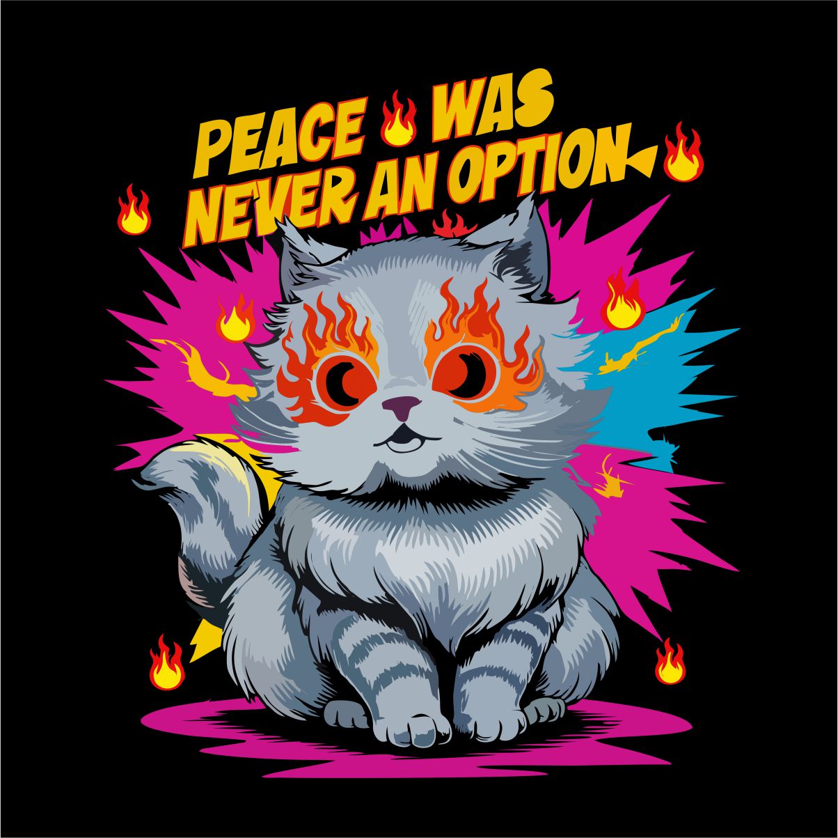 Schwarzes UNISEX T-Shirt „Peace was never an option“