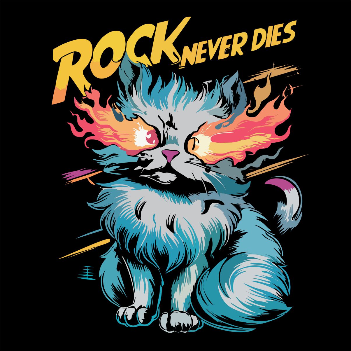 Schwarzes UNISEX T-Shirt „Rock never dies“