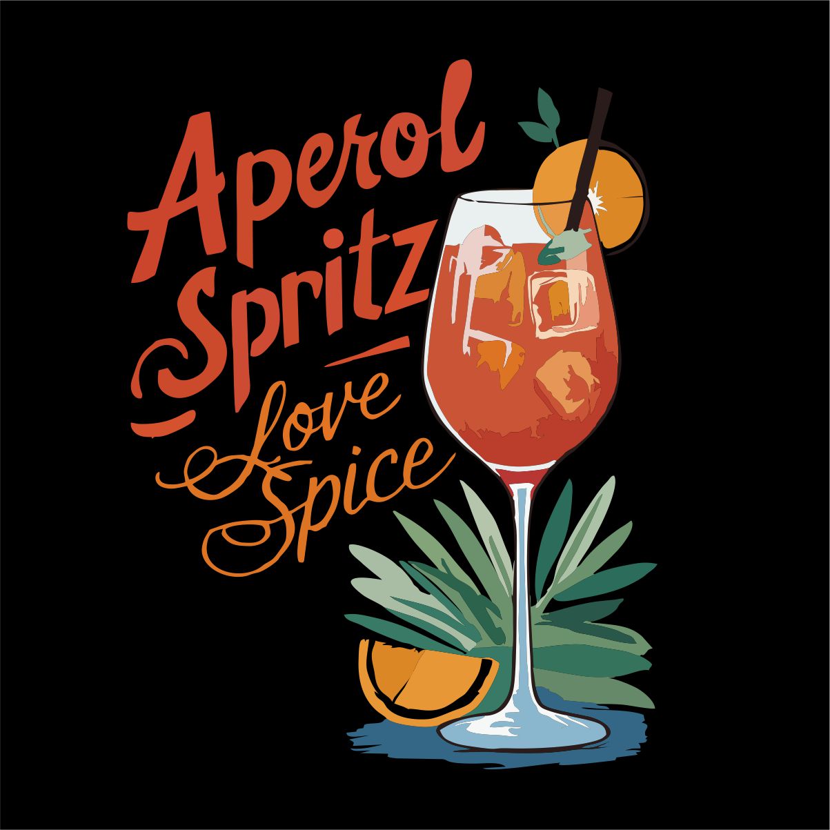 Schwarzes UNISEX T-Shirt "Aperol"