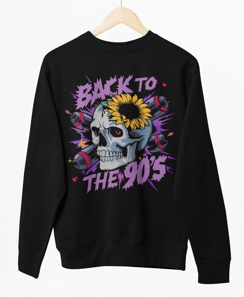 Schwarzer UNISEX Pullover „Back to the 90's“