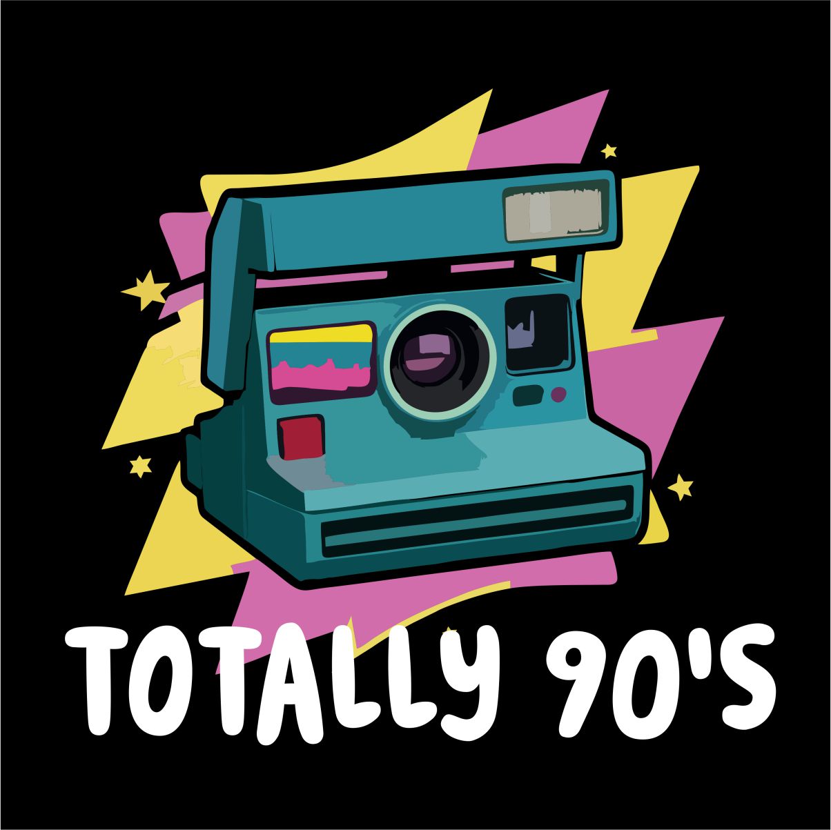 Schwarzes UNISEX T-Shirt „Totally 90's“