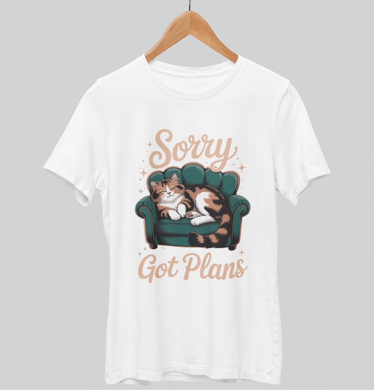 Weiße UNISEX T-Shirts Sorry Got Plans