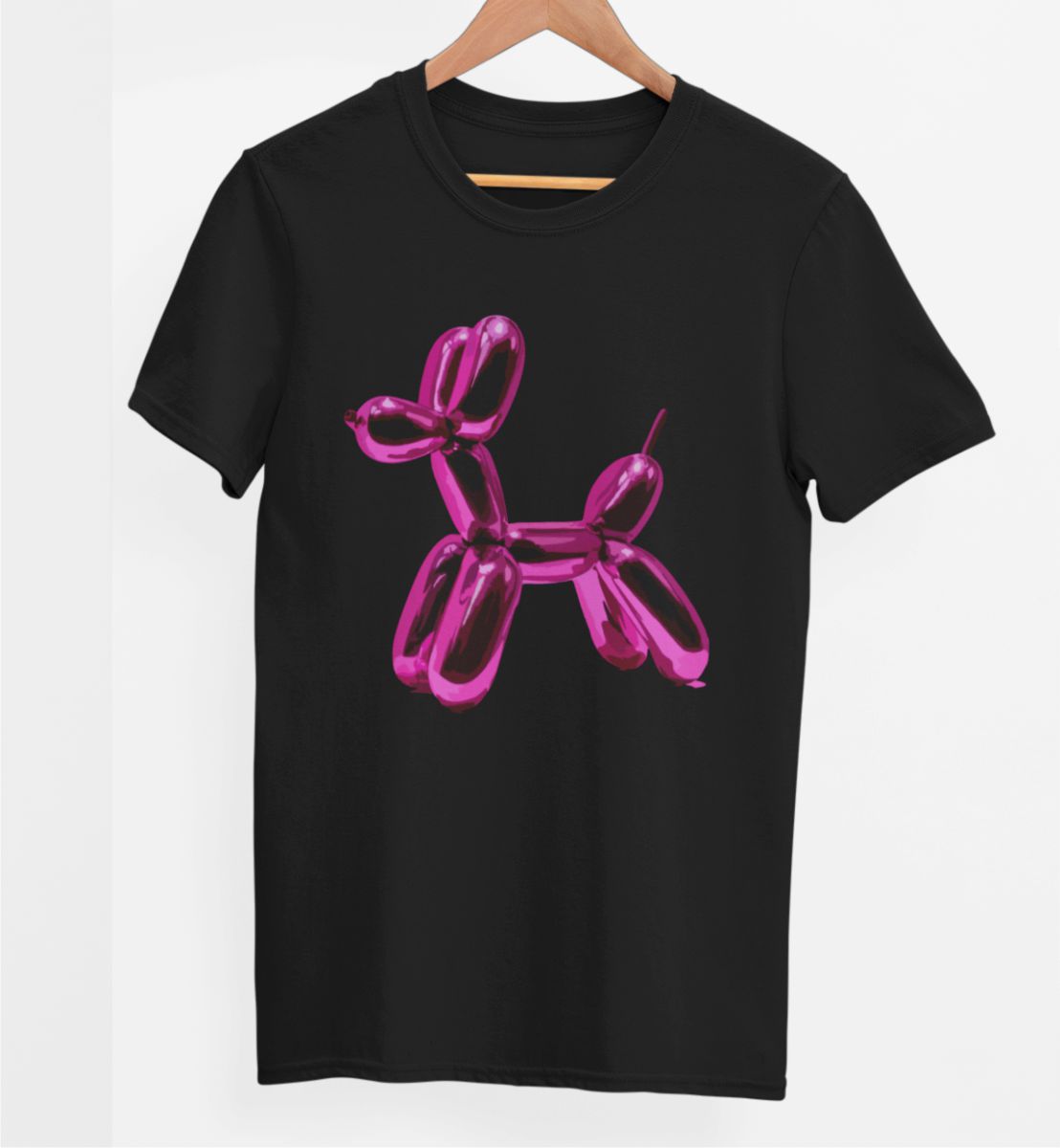 Schwarzes UNISEX T-Shirt "Metallischer Hund"