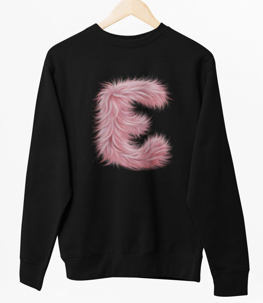 Schwarzer UNISEX Pullover "E Buchstabe"