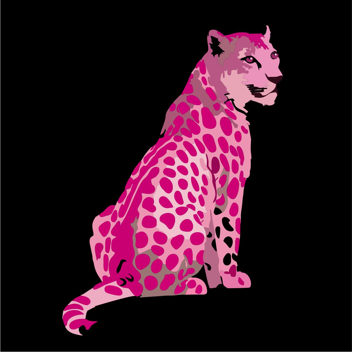 Schwarzes UNISEX T-Shirt "Pink Leopard"