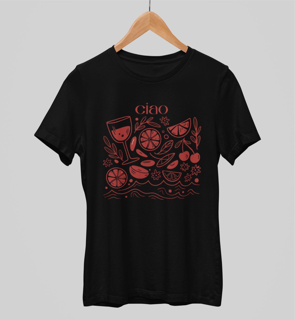 Schwarzes UNISEX T-Shirt Ciao