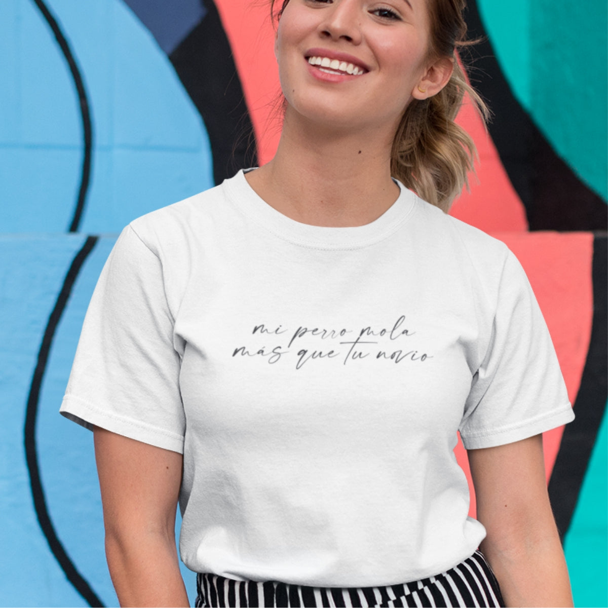 White Unisex T-shirt Mi perro