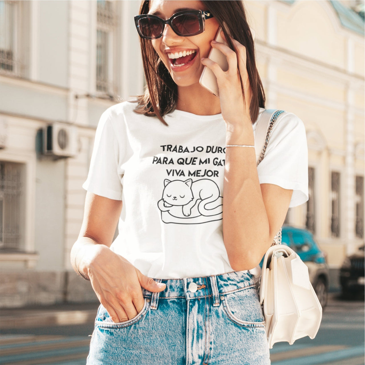 White Unisex T-shirt Trabajo duro