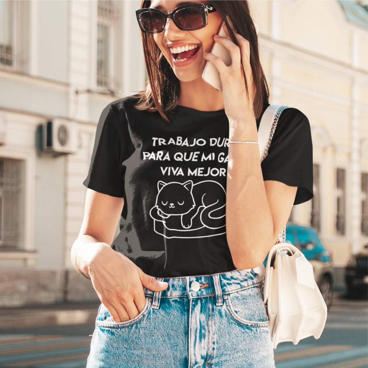 Black Unisex T-shirt Trabajo duro