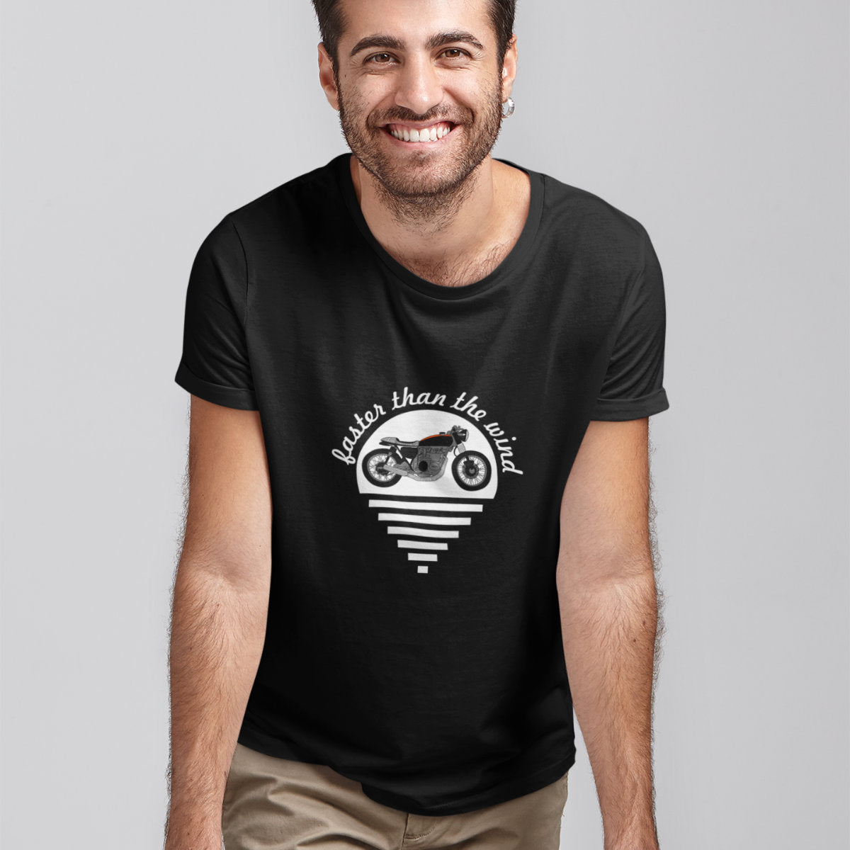 Black T-shirt Faster than the wind