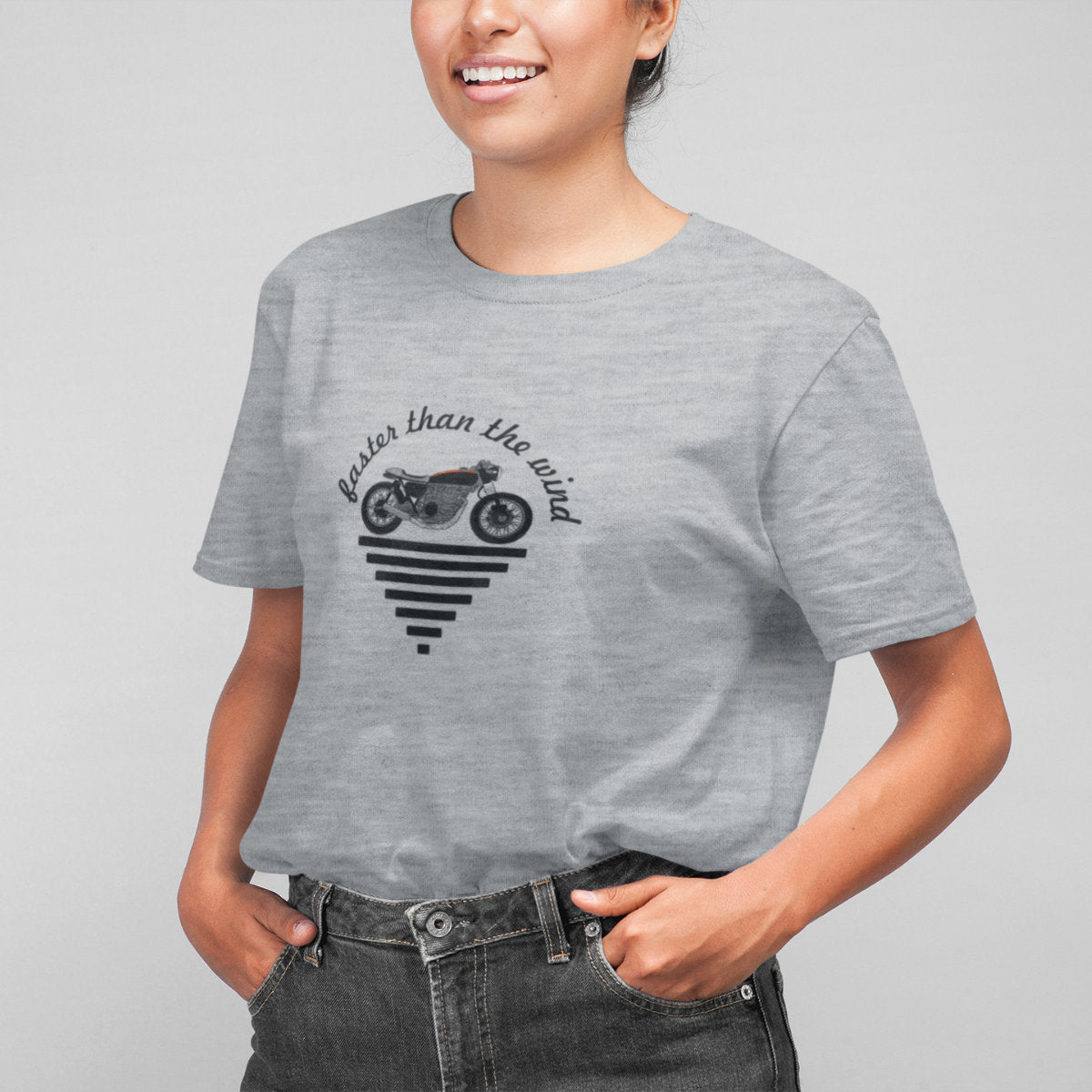 Melange grey T-shirt Faster than the wind