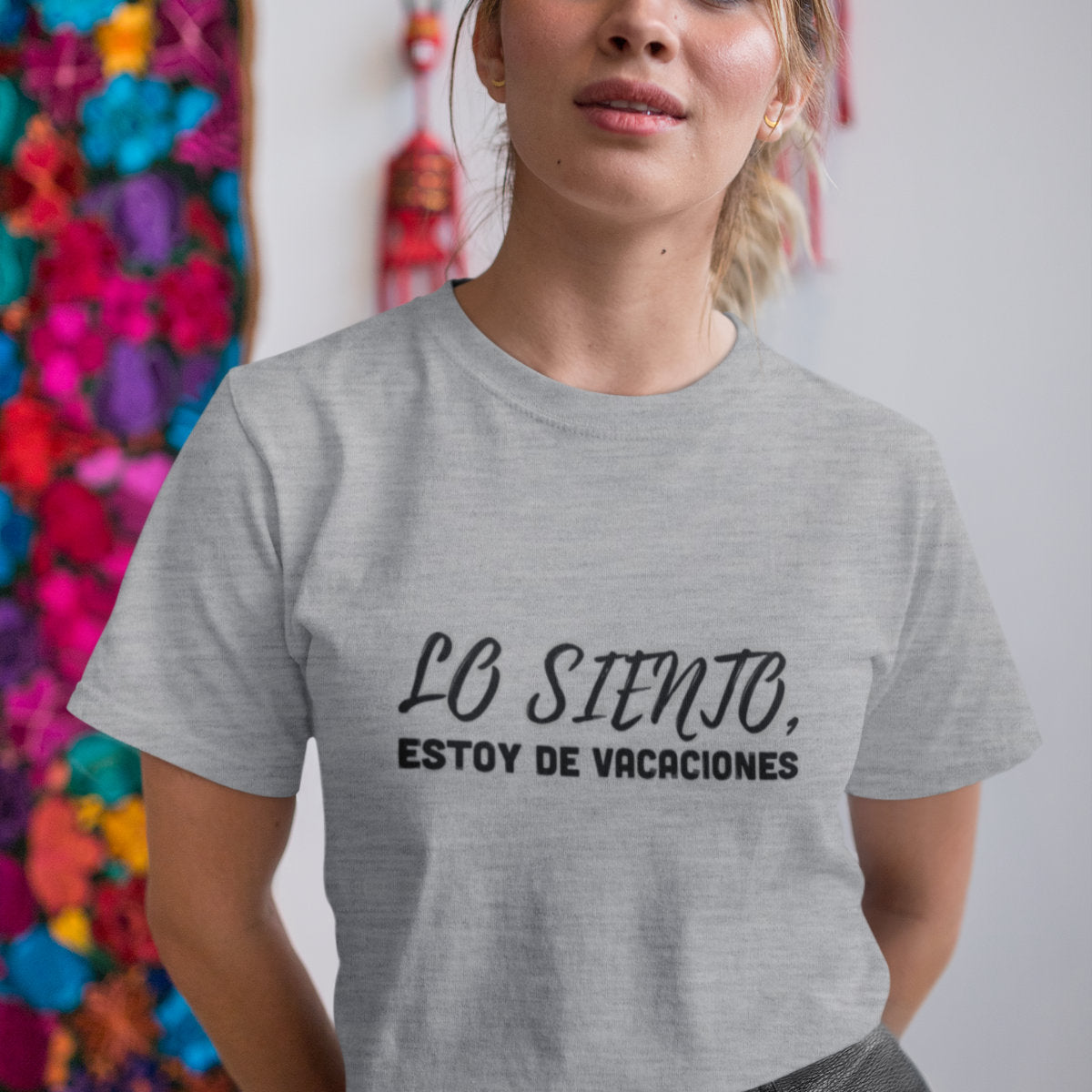 Melange grey T-shirt Sorry, I'm on vacation