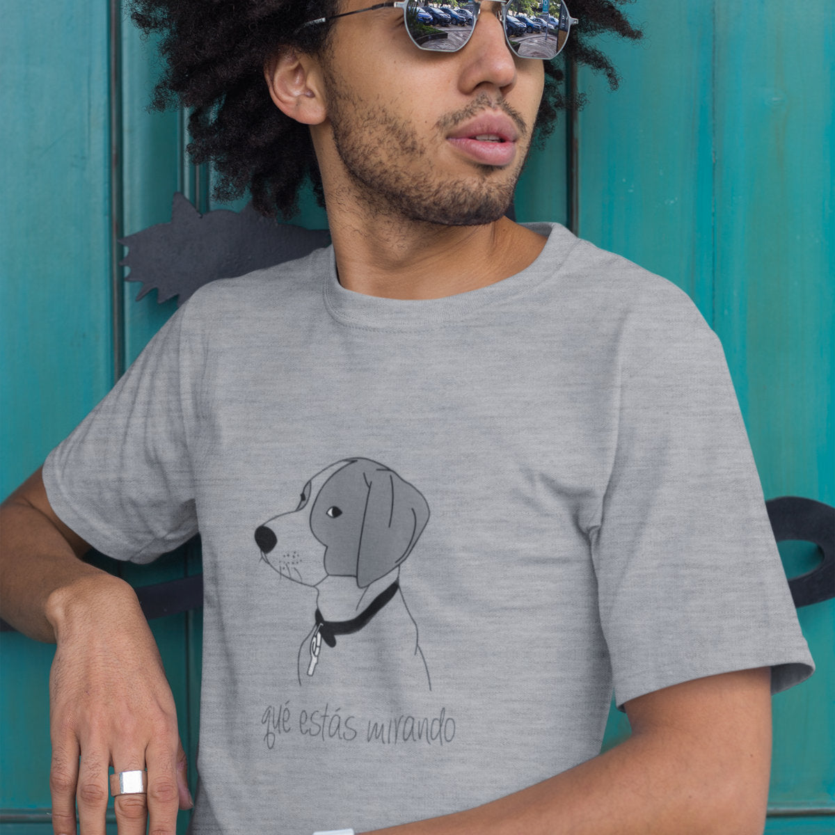 Melange grey T-shirt Why are you staring at me?