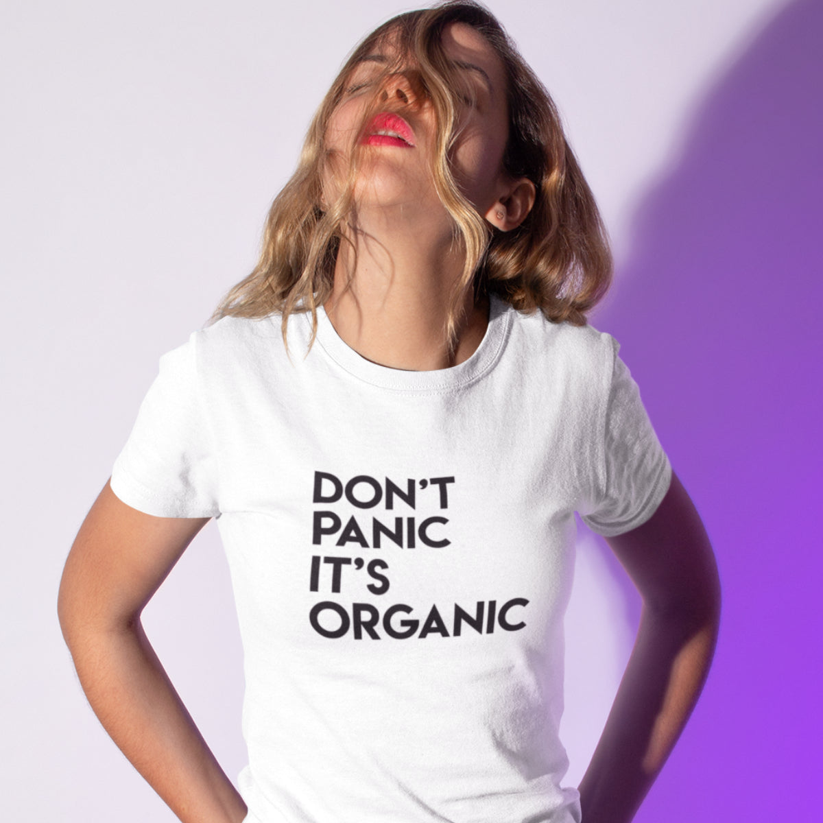 White T-shirt Don't panic