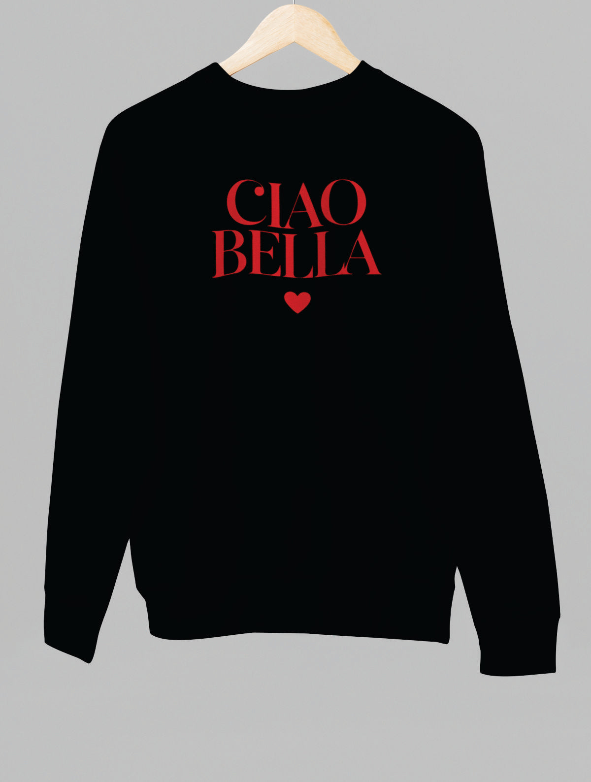 Schwarzer UNISEX Pullover "CIAO BELLA"