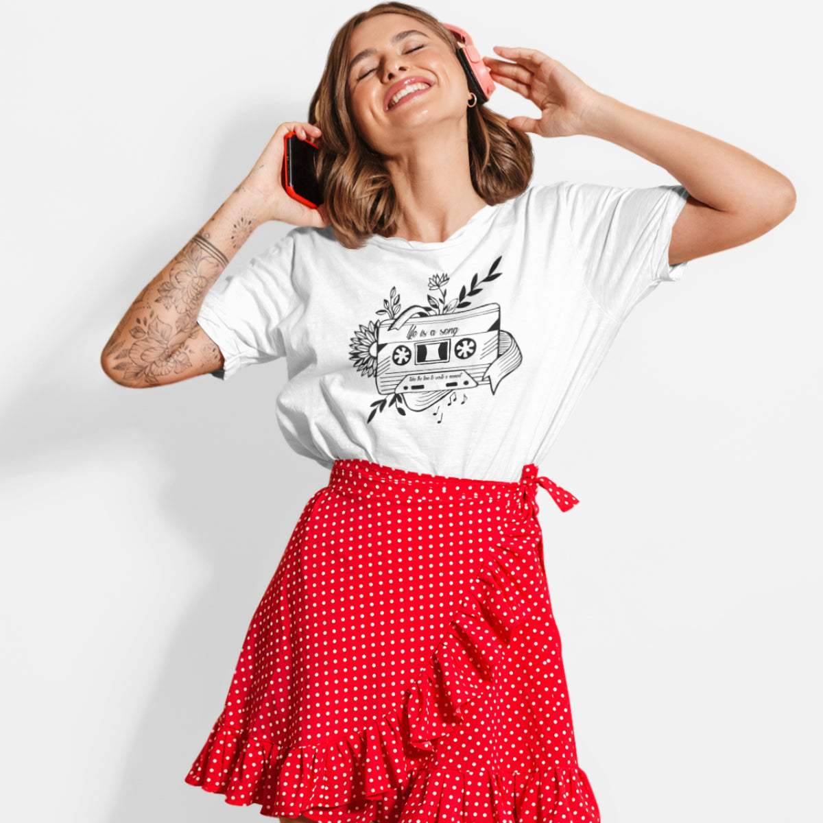 Valge UNISEX T-särk Kassett