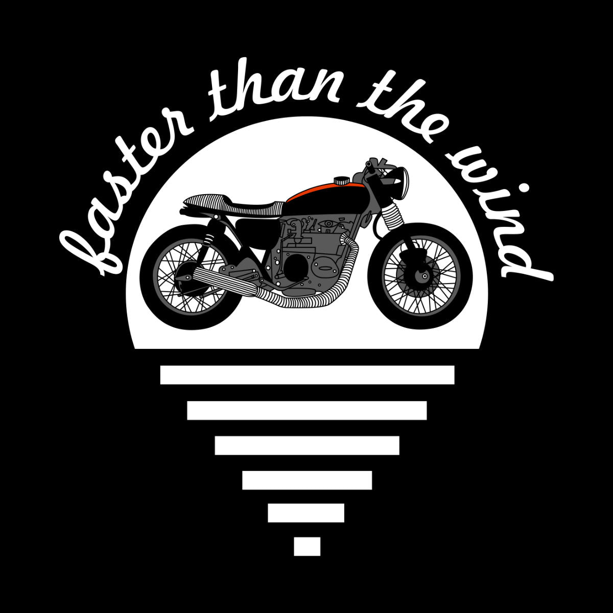 Black T-shirt Faster than the wind