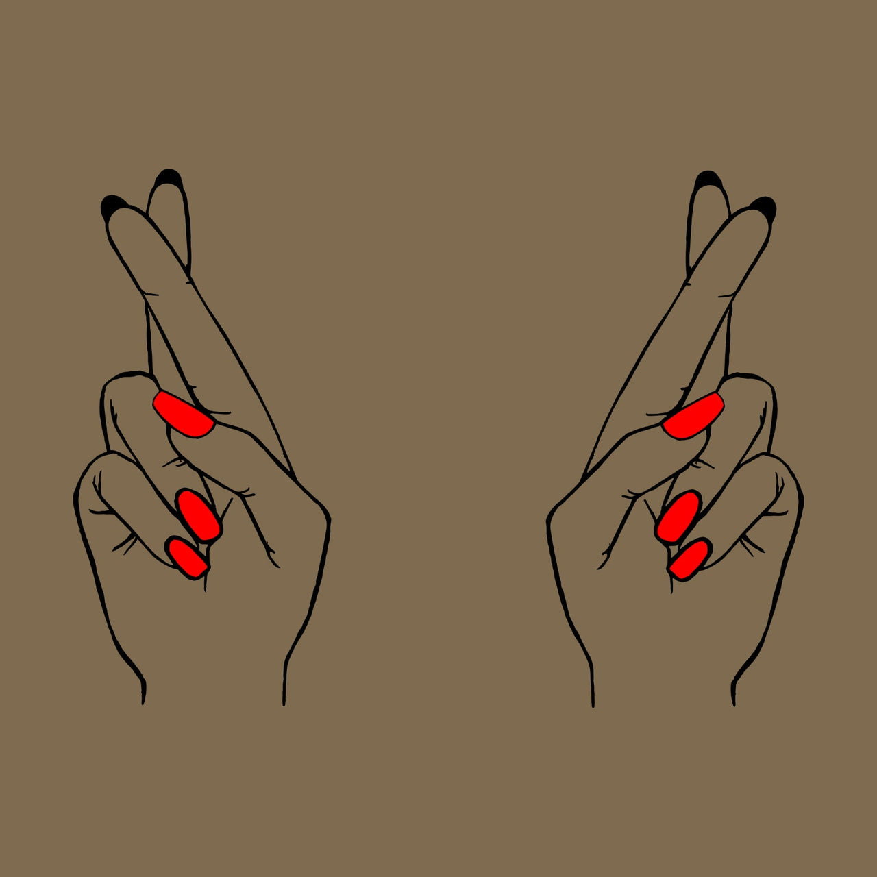 Khaki T-shirt Fingers